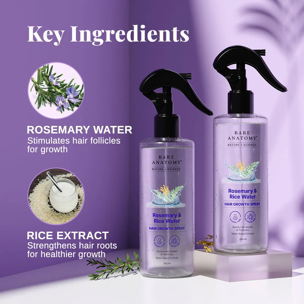 Rosemary & Rice Water Hair Growth Spray – 200 ml
